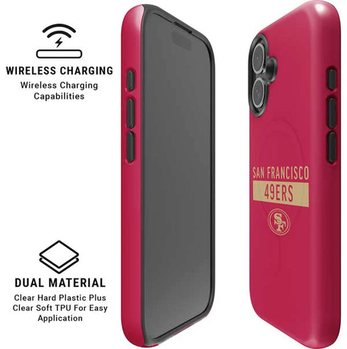NFL San Francisco 49ers Red Performance Series iPhone 16 Plus Magsafe Impact Case